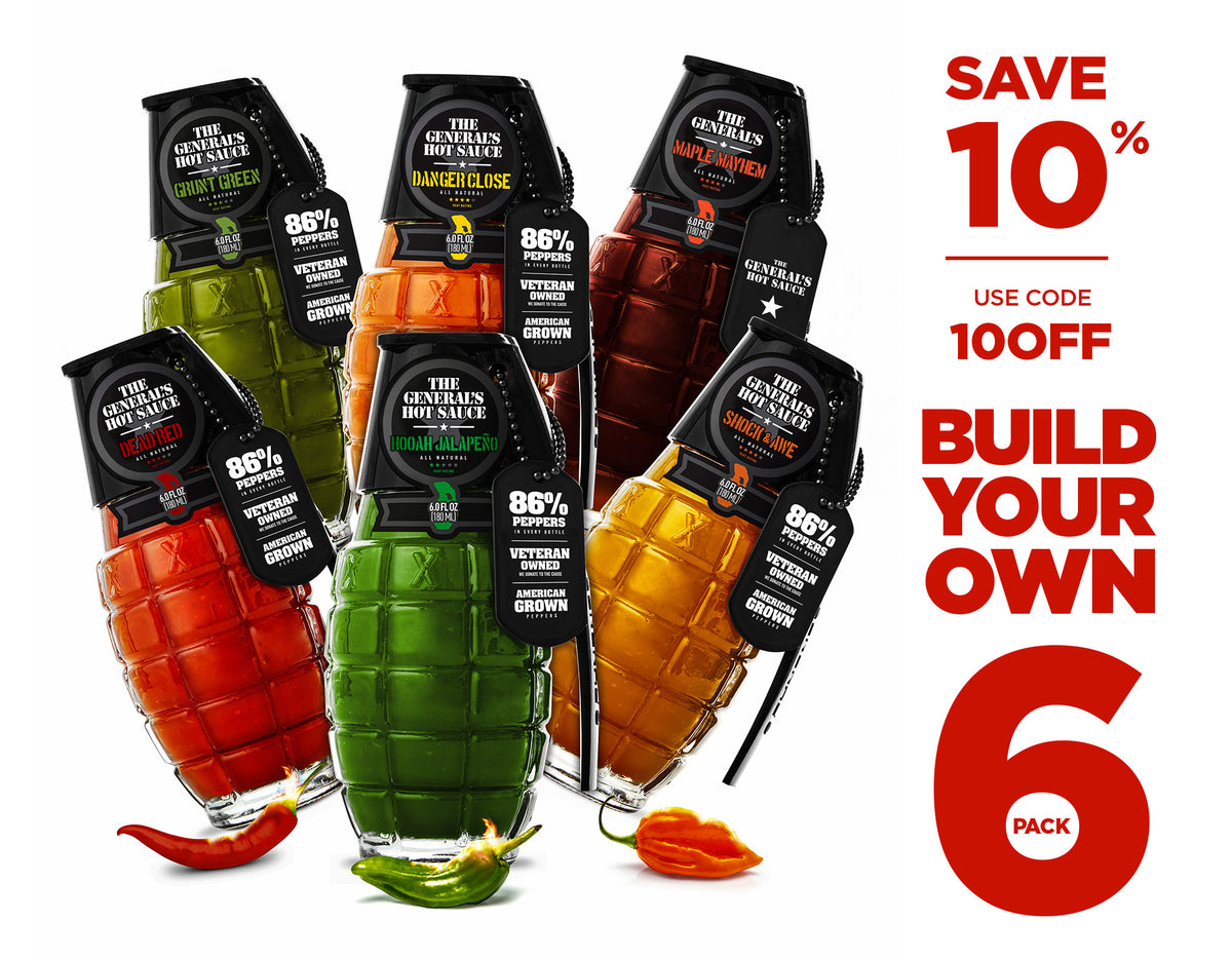 Build Your Own 6 Pack FREE SHIPPING The General's Hot Sauce