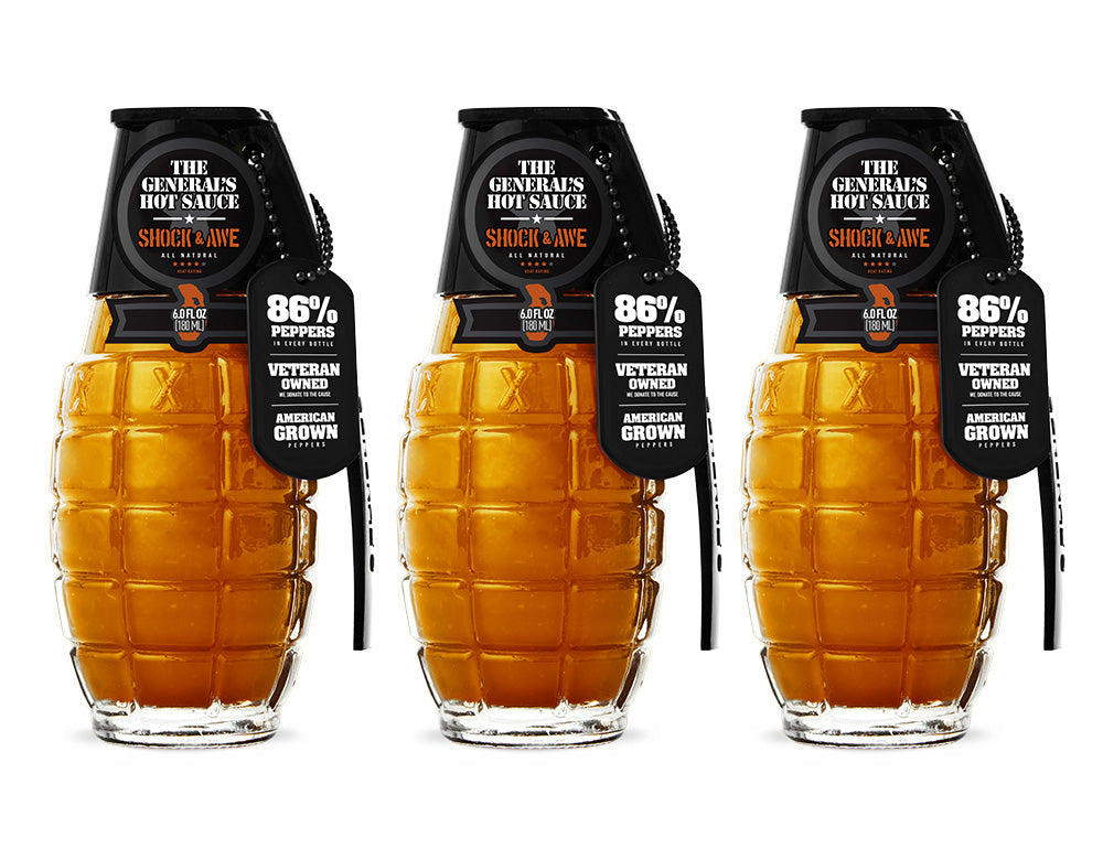 サワー(スペシャル・プライス) Shock Wave Hot Sauce 3-Pack (6 oz bottles) – The General's Hot Sauce